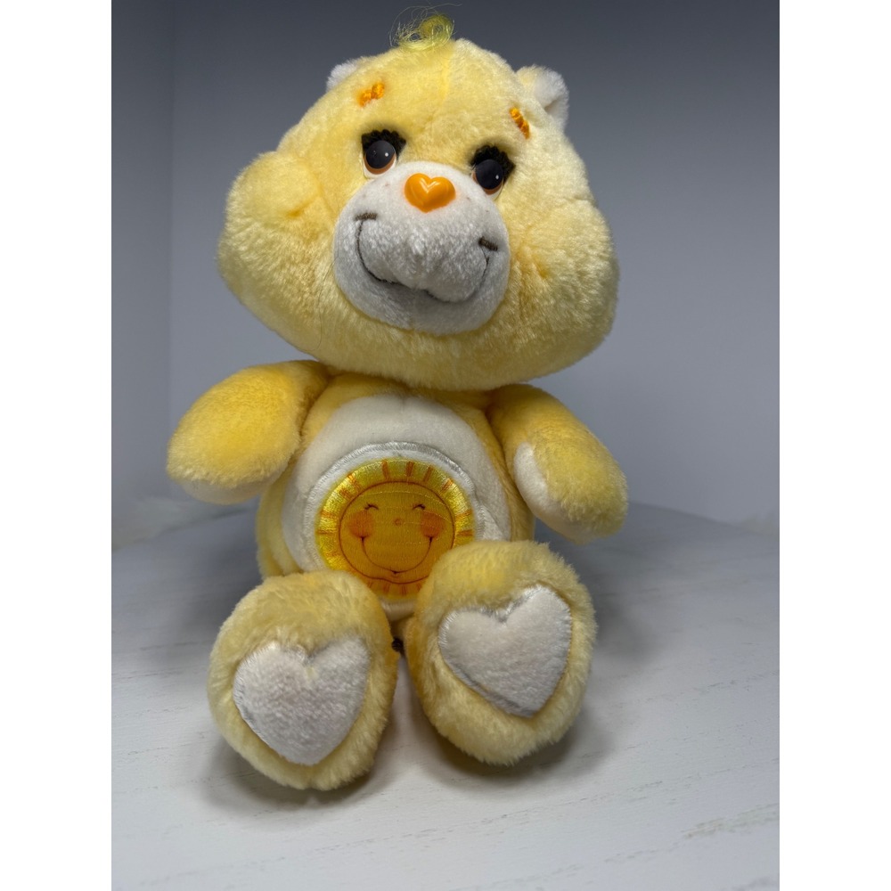 Care Bears Funshine Bear Plush Yellow Sun Belly Badge Stuffed Toy